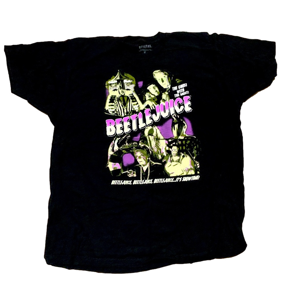 Beetlejuice Ghost With the Most Graphic T-Shirt XL Black Movie Horror Tee Goth